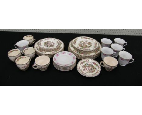 Alfred Meakin 'Indian Tree' porcelain tea cups, saucers and tea wares (six setting), also a porcelain tea service