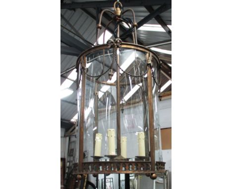 HANGING LANTERN, circular, in bronzed finish with four branches with swags to top, 80cm H. 