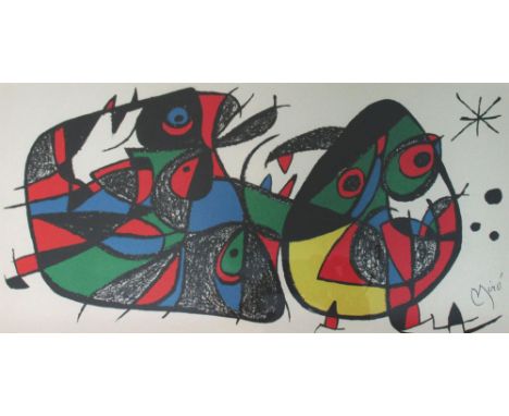 JOAN MIRO (1893-1983), 'Miro Sculptor-Italy' 1974, original lithograph on heavy cream woven Guarro paper, signed in the stone