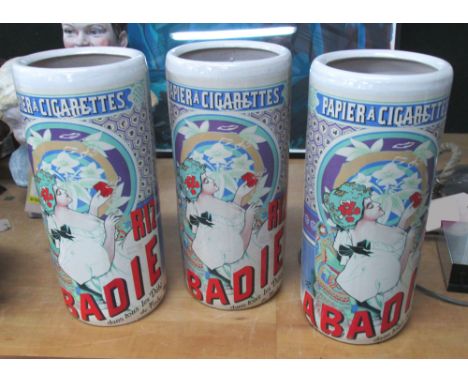 UMBRELLA STANDS, a set of three, retro style in ceramic, 46cm H. (3)