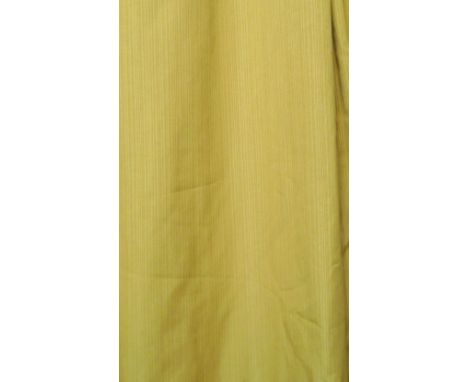 CURTAINS, a pair, cotton orange/yellow striped, lined, from Hotel de Paris Montecarlo, each 125cm W x 264cm drop. (2) (with f
