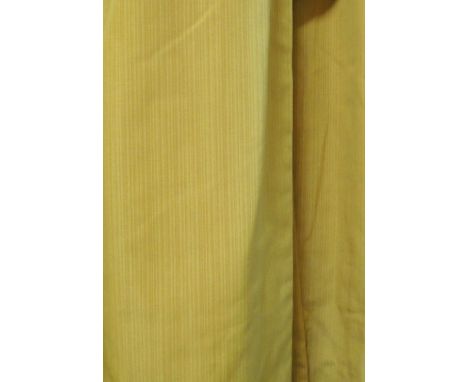 CURTAINS, a pair, cotton orange/yellow striped, lined, from Hotel de Paris Montecarlo, each 128cm W x 250cm drop. (2) (with f
