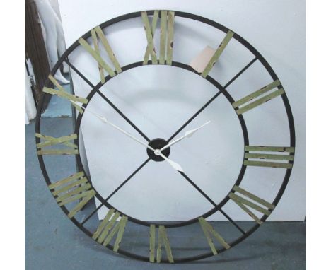 SKELETON CLOCK, of large proportions with Roman numerals, 122cm diam. 