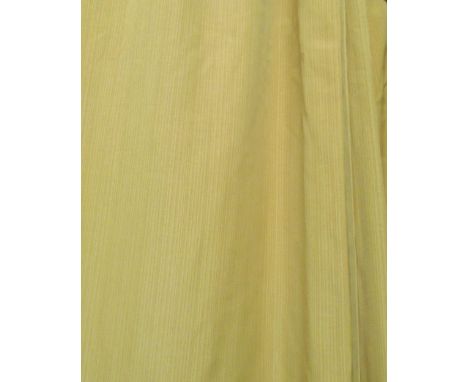 CURTAINS, a pair, cotton orange/yellow striped, lined, from Hotel de Paris Montecarlo each 100cm W x 262cm drop. (2) (with fa