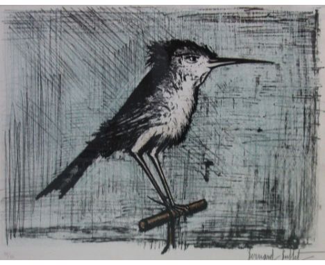 BERNARD BUFFET (French, 1928-1999) 'Le petit oiseau' 1964, original lithograph, signed and framed, 52cm H x 67cm, edition of 