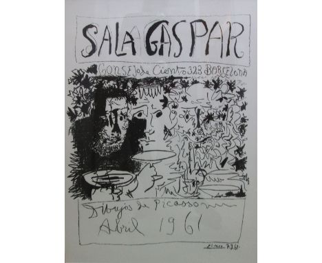 PABLO PICASSO, 'Sala Gaspar' 1961, original lithograph published by Sala Gaspar, Barcelona, signed in the stone, frame, 180cm