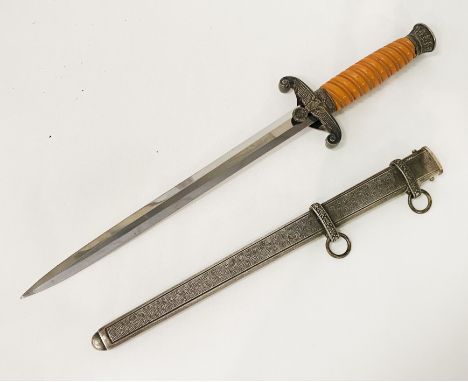 WW2 GERMAN ARMY OFFICERS DAGGER WITH GLASS GRIP