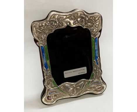 HM SILVER &amp; ENAMEL PHOTO FRAME - 21 X 15 CMS