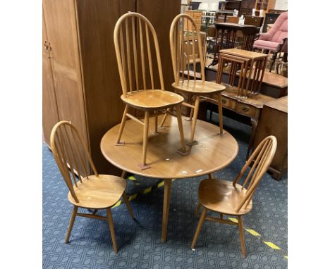 ERCOL DINING TABLE &amp; FOUR CHAIRS