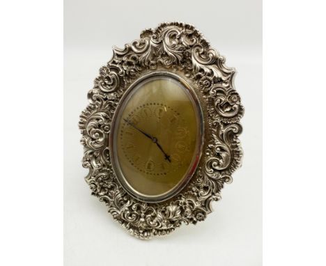 STERLING SILVER STANDING CLOCK BY LOUIS DEE C1880