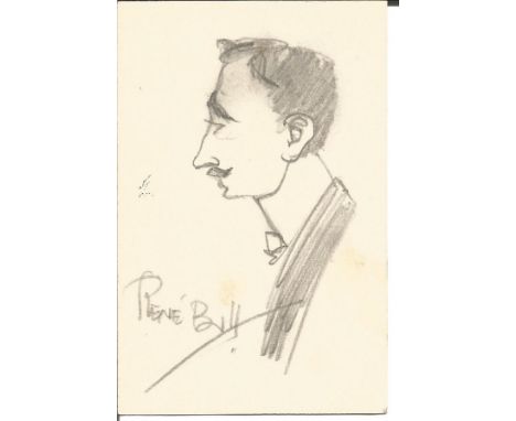 Rene Bull self-portrait. British illustrator. All autographs come with a Certificate of Authenticity. We combine postage on m