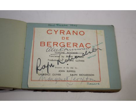 AUTOGRAPH ALBUM &amp; THEATRE PROGRAMMES including Alec Guinness, Margaret Leighton and Ralph Richardson (signed on part of a