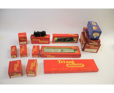 BOXED TRIANG RAILWAY ITEMS including R560 Crane Truck, R248 Ambulance Car, R78 Girder Bridge, R52 Tank Loco, R75 Water Tower,