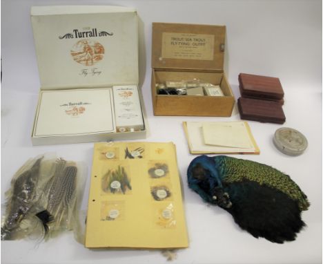COLLECTION OF FLY TYING ITEMS an interesting collection of vintage fly tying items including a boxed Turrall Fly Tying Set, a