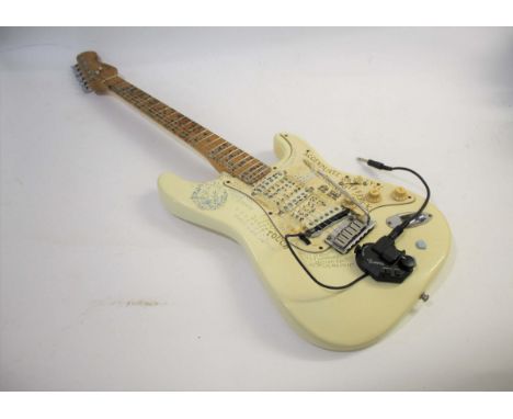 FENDER STRATOCASTER GUITAR a Fender Stratocaster USA guitar, Serial Number E972180 and made in 1989/90 at the Corona Plant. A