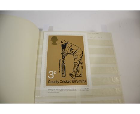 GREAT BRITAIN STAMPS 8 albums and a stock book of Great Britain PHQ Cards, 1973-2003 Mint sets with 1973 Cricket (2), Inigo J