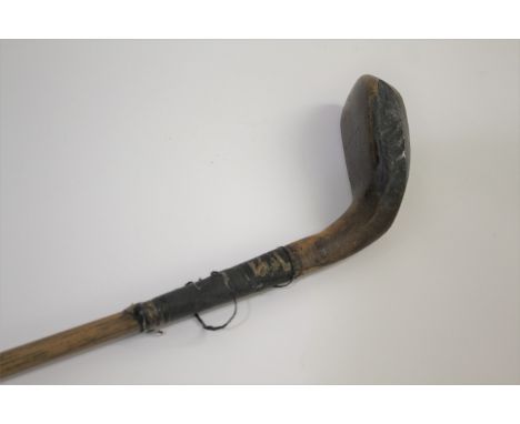 VINTAGE GOLF CLUBS including a Forgan &amp; Son hickory shafted driver, with a lead weight on one side and piece of horn inse