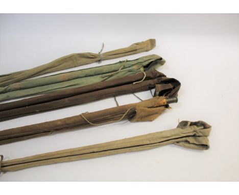 VINTAGE FISHING RODS 5 various rods including an early Hardy 2 piece cane rod with 2 tops (same size), marked Hardy's W Fitti