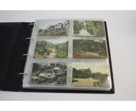 LARGE POSTCARD ALBUM of GB content including Shipley Glen, Saltaire (including steam launch on river), Bingley (including Fiv