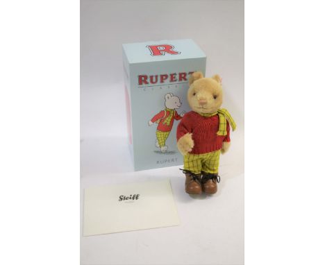 BOXED STEIFF RUPERT BEAR a limited edition Steiff Rupert Bear, No 503 of 1973 and made in 2008. With it's box and certificate
