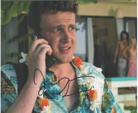 Actor, Jason Segel signed 10x8 colour photograph pictured during his role as Peter Bretter in 2008 comedy, Forgetting Sarah M