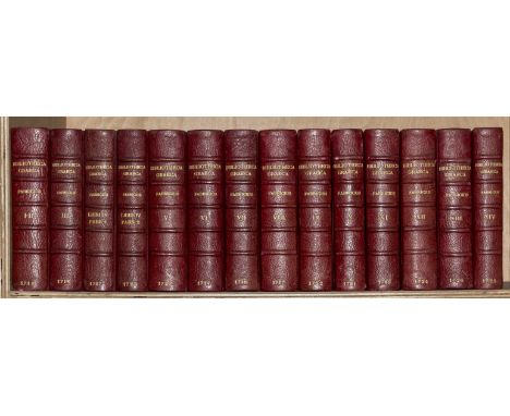 Fabricius  (Johann Albert) Bibliotheca Graeca, 14 vol., engraved portrait and frontispieces, titles in red &amp; black with e