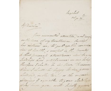 18th &amp; 19th century Letters.- Burgoyne (Lady Charlotte, widow of Sir John Burgoyne, army officer, 1792-93, d. 1820) 2 Aut