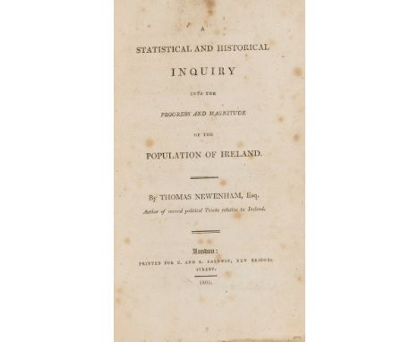 Ireland.- Newenham (Thomas) A Statistical and Historical Inquiry into the progress and magnitude of the Population of Ireland