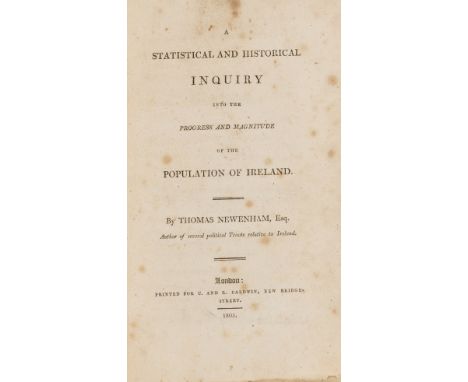 Ireland.- Newenham (Thomas) A Statistical and Historical Inquiry into the progress and magnitude of the Population of Ireland