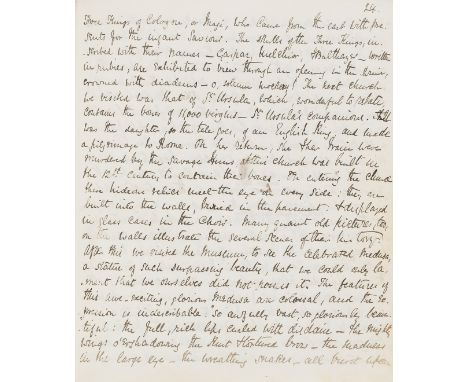 European Travel Journal.- T. (C.H.) A tour on the Continent..., autograph manuscript, 57pp. excluding blanks, original straig