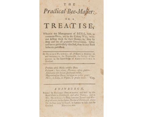 Bees.- Maxwell (Robert) The Practical Bee-Master, first edition, A4r slip neatly mounted over final paragraph of advertisemen
