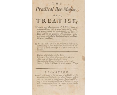 Bees.- Maxwell (Robert) The Practical Bee-Master, first edition, A4r slip neatly mounted over final paragraph of advertisemen