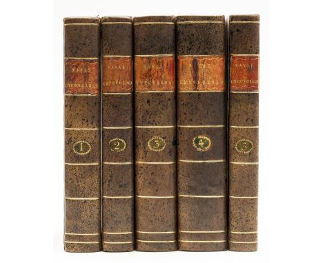 Maritime.- Schomberg (Isaac) Naval Chronology; or, An Historical Summary of Naval &amp; Maritime Events, 5 vol., first editio