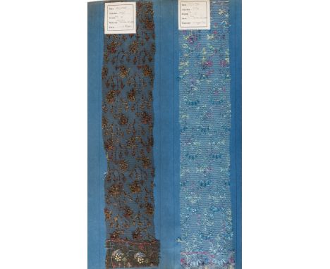 NO RESERVE Textiles.-  Lace Sample Book, c.490 lace samples in various colours but mostly white, mounted on blue paper, most 