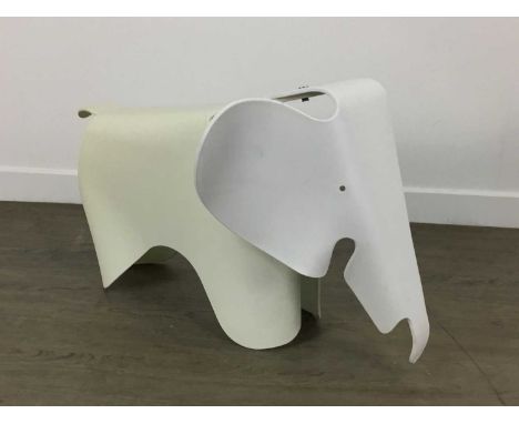AFTER CHARLES & RAY EAMES FOR VITRA, ELEPHANT STOOL, CONTEMPORARY constructed in white plastic73cm long 73cm long, 37cm wide,