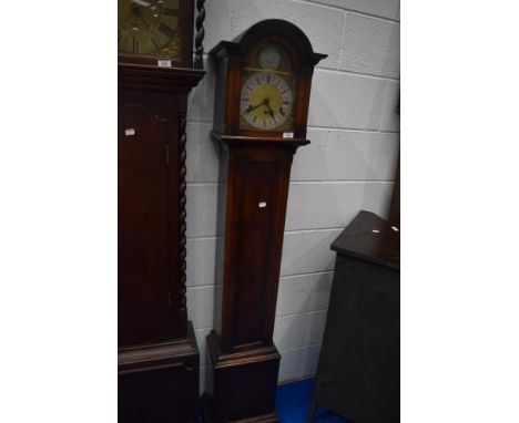 A traditional oak cased, short cased clock, height approx 170cm