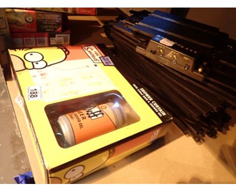 Scalextric track various pieces plus Simpson toiletry set 