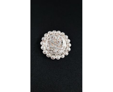 VINTAGE SILVER ARABIC BROOCH
