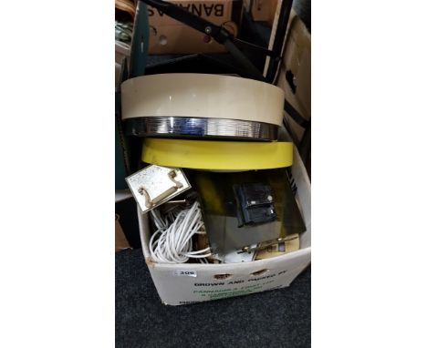 BOX OF VINTAGE PHONES AND CLOCKS