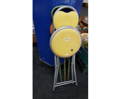 VINTAGE STOOL AND SHOOTING STICK