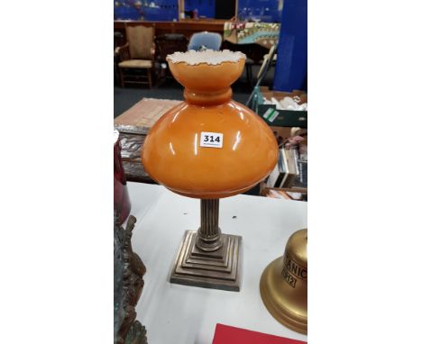 OIL LAMP BASE AND SHADE