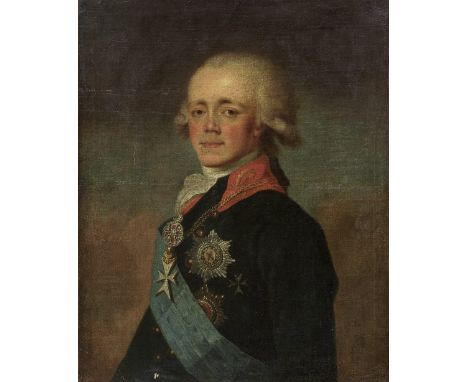 Follower of Jean-Louis Voille (French, 1744-1804)Portrait of Tsar Paul I of Russia, bust-length, in military uniform (1754-18