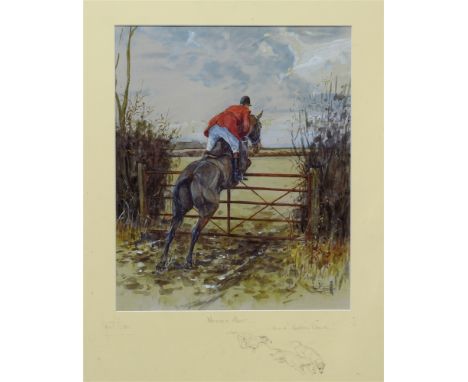 AFTER DANIEL CRANE Needs must..... when hounds drive, limited edition print, no. 15/50, with hound vignette and titled, signe