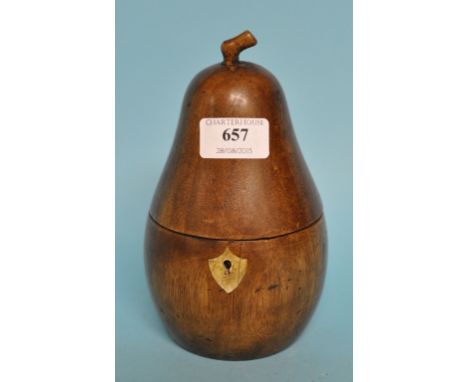 A tea caddy, in the form of a pear, 18 cm high