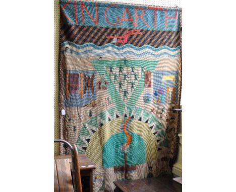 A woolwork tapestry, Kingarth, Wrought By The High Tor Tribe Of Matlock, 244 x 120 cm