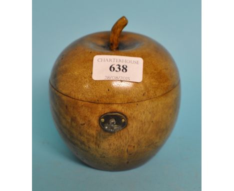A tea caddy, in the form of an apple, 13 cm high