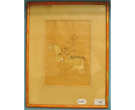 Mughal school, a huntsman on horseback, watercolour, 22.5 x 15.5 cm Condition report Report by GH

The watercolour itself has