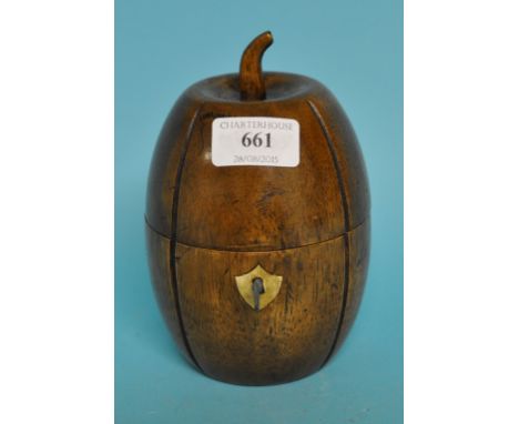 A tea caddy, in the form of a melon, 16.5 cm high