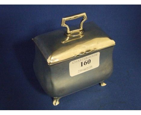 An Edwardian silver tea caddy, London 1904, approx. 5.7 ozt, 10 cm high (over handle)