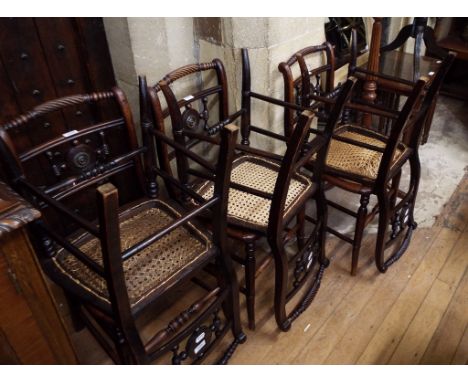 A set of six 19th century beech dining chairs, a tripod table, and other items (qty)